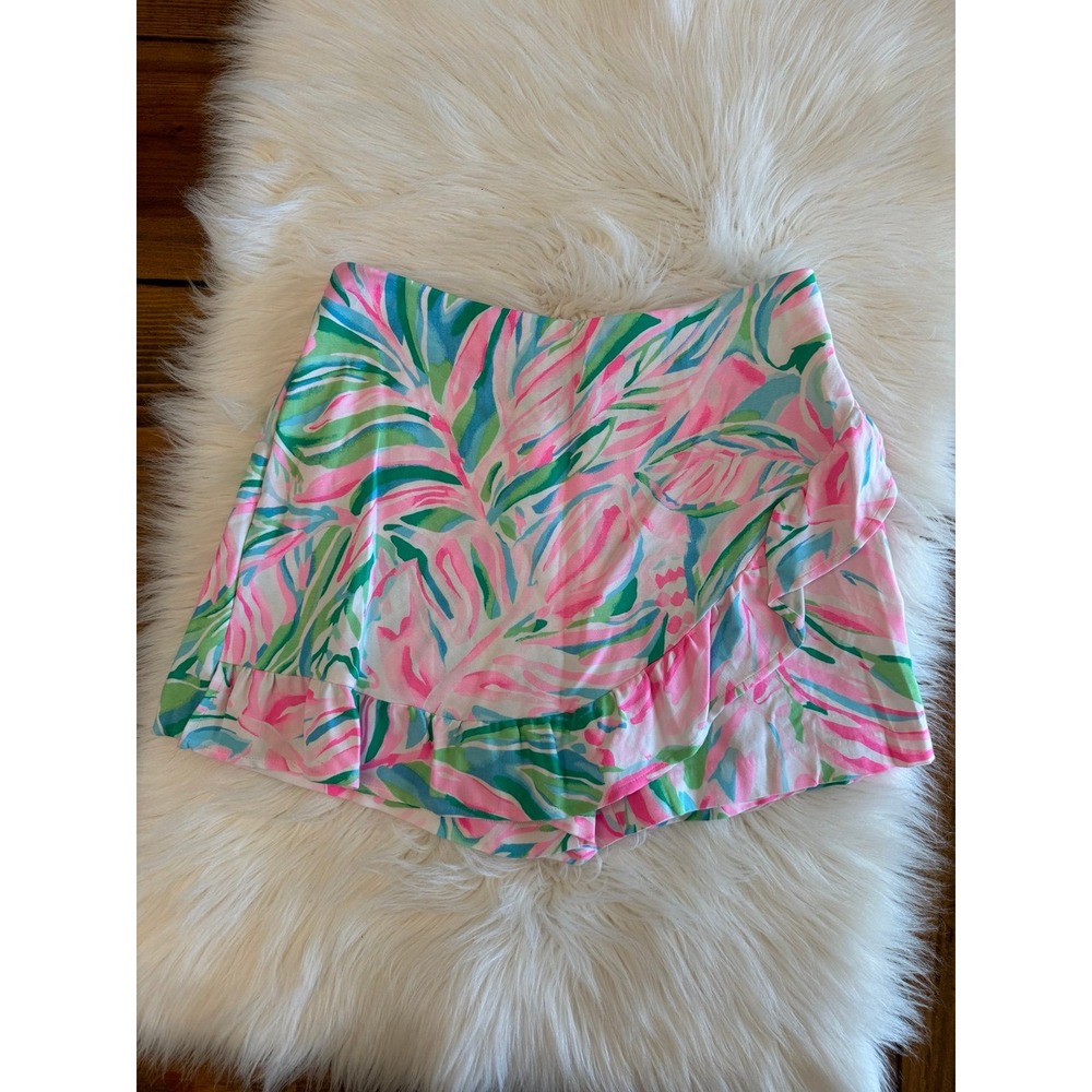 Pulitzer Lilly Pulitzer Pink‎ Green Skort size 0 EUC